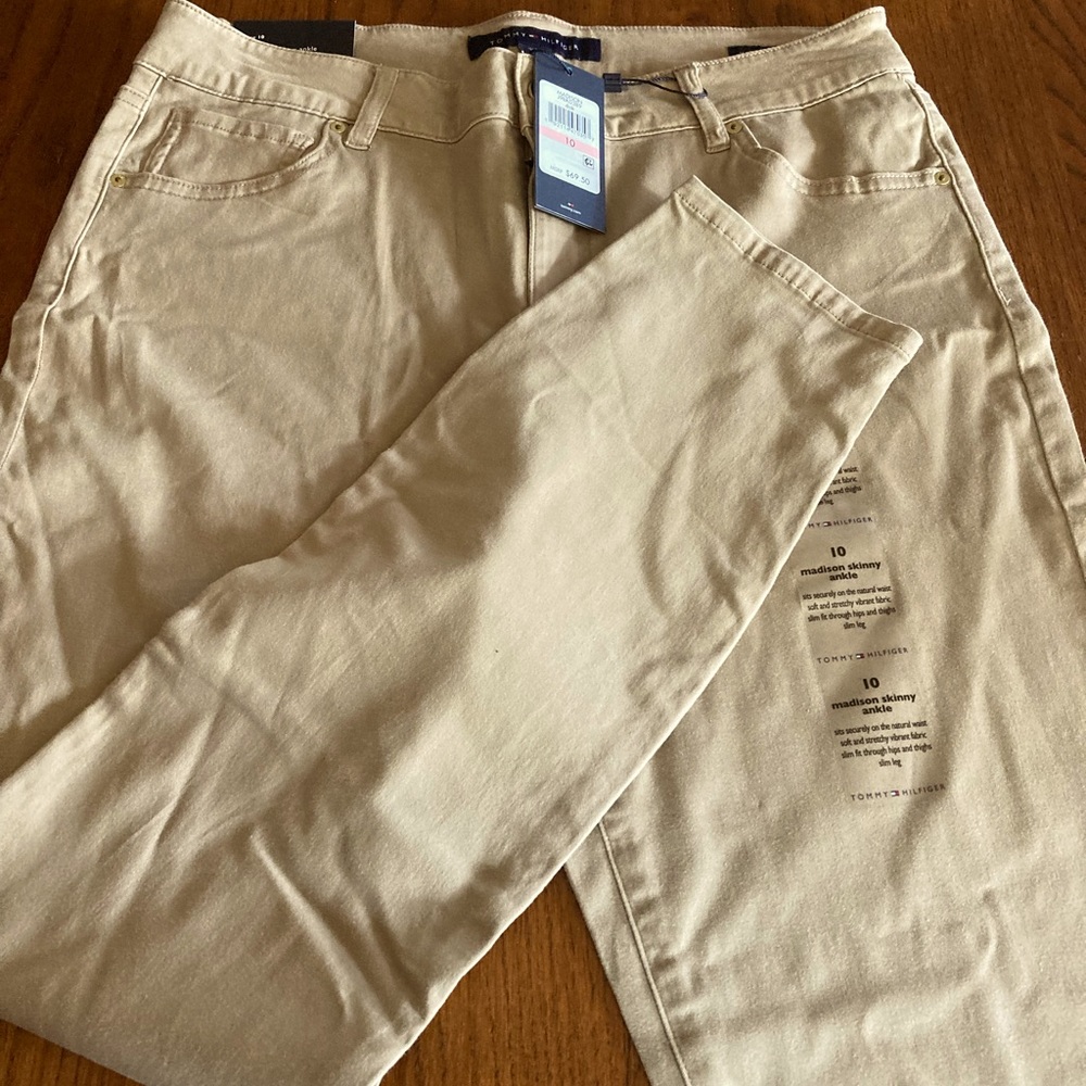 Tan Tommy Hilfiger jeans. Super soft , not denim. Madison style.